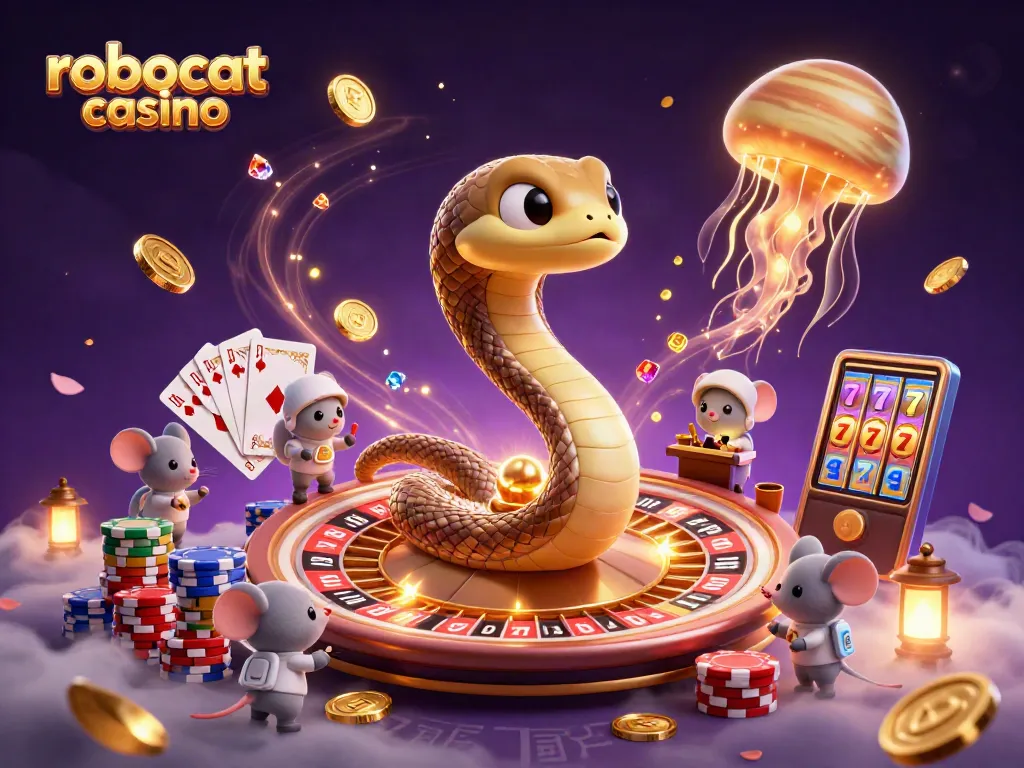 Experience thrills at robocat casino with astronaut mice betting and a cosmic dealer.