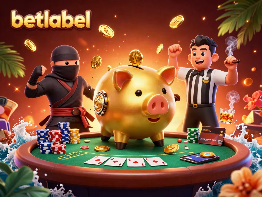 Join the excitement at Betlabel as the golden piggy bank sumo wrestler shakes coins while gaming!